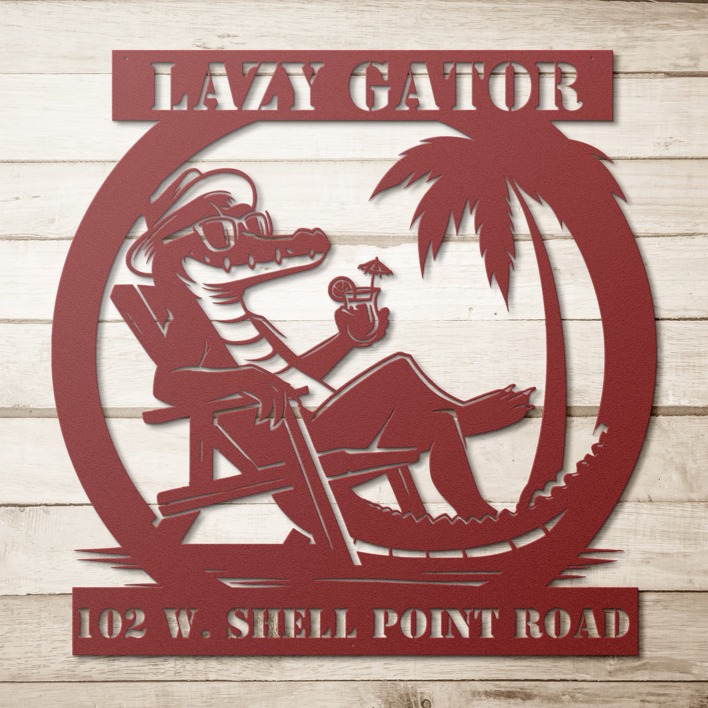 CUSTOM Lazy Gator Address Sign