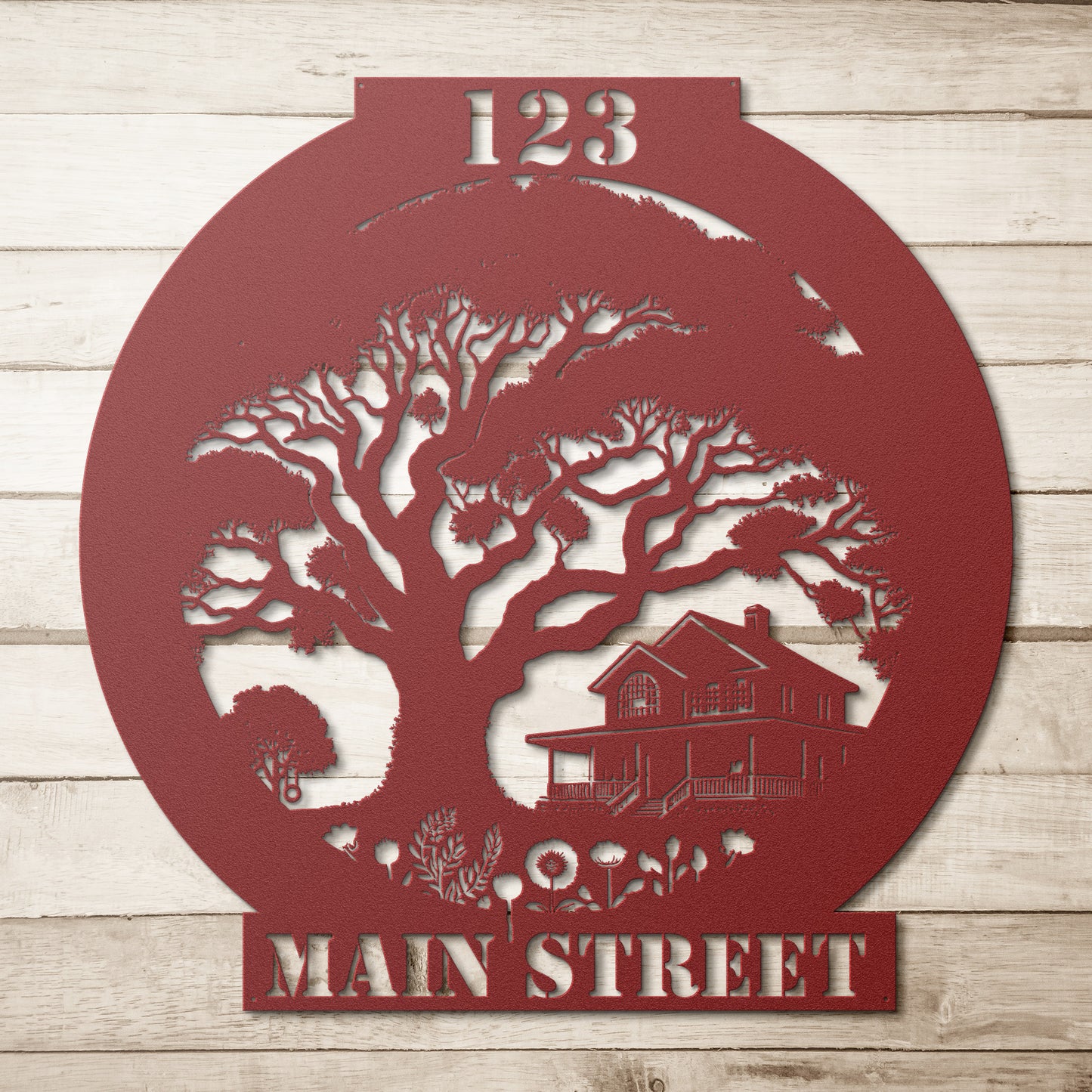 CUSTOM Oak Tree Address Sign